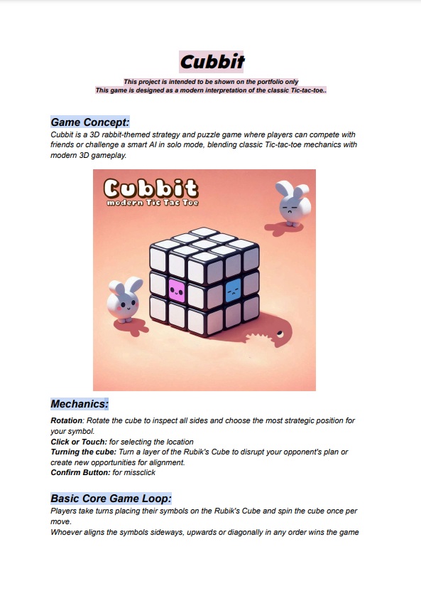 Game Design Document page 1 preview