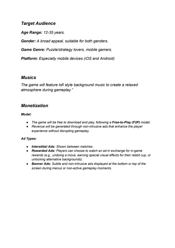 Game Design Document page 3 preview